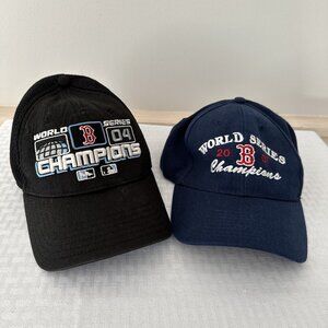 Boston Red Sox 2004 & 2007 Vintage World Series Champions MLB Hat/cap Lot Of 2